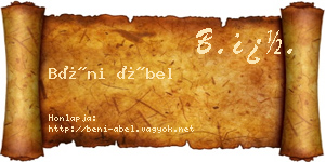 Béni Ábel névjegykártya