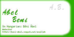 abel beni business card