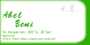 abel beni business card